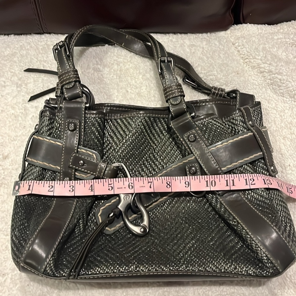 Francesco Biasia Gray Shoulder Bag Double Strap Magnetic Closure - Picture 8 of 15
